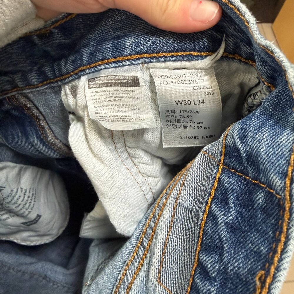 Levi’s 505 Regular Fit Straight Leg Jeans Size 30x34 - Picture 4 of 6